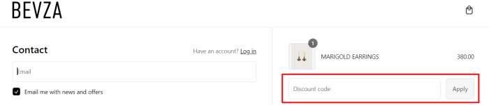 How to use Bevza promo code
