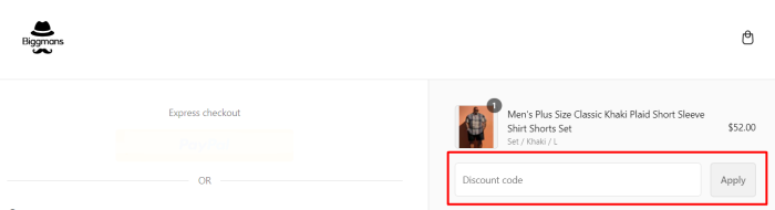 How to use Biggmans promo code
