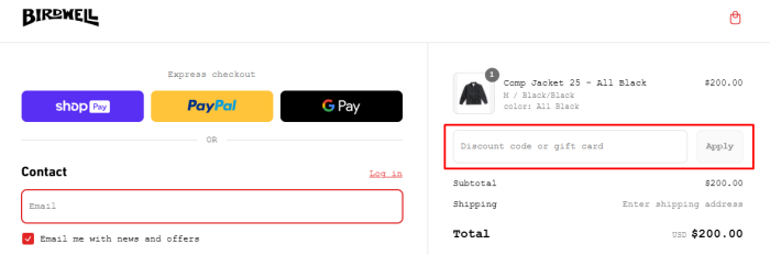 How to use Birdwell Beach Britches promo code