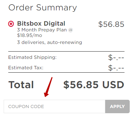 how to apply bitsbox coupon code