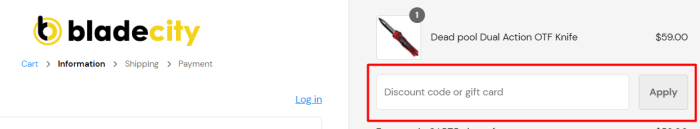 How to use Blade City promo code