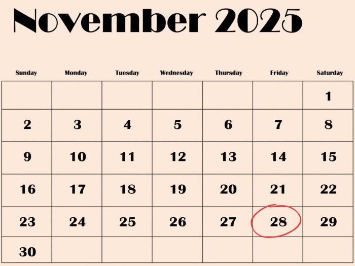 Black Friday 2025 Calendar