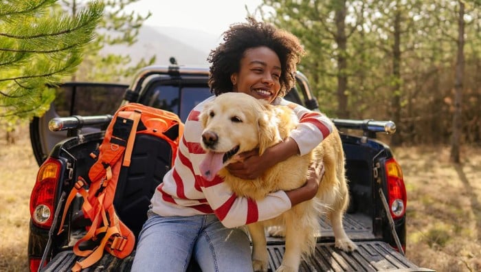 Women Travels with a Dog