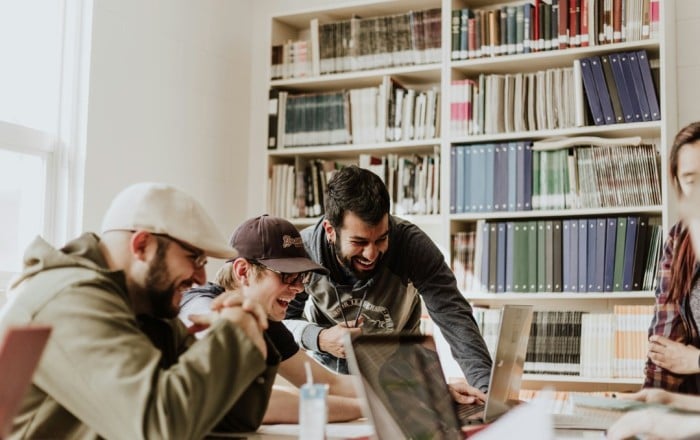 A group of people working together