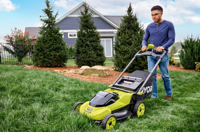 Lawn mover and men