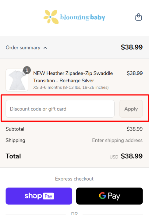 How to use Blooming Baby promo code