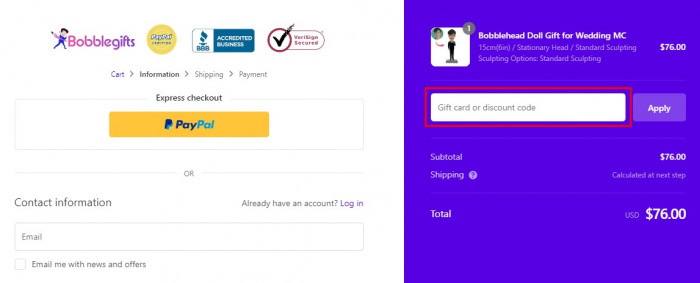 How to use BobbleGifts promo code