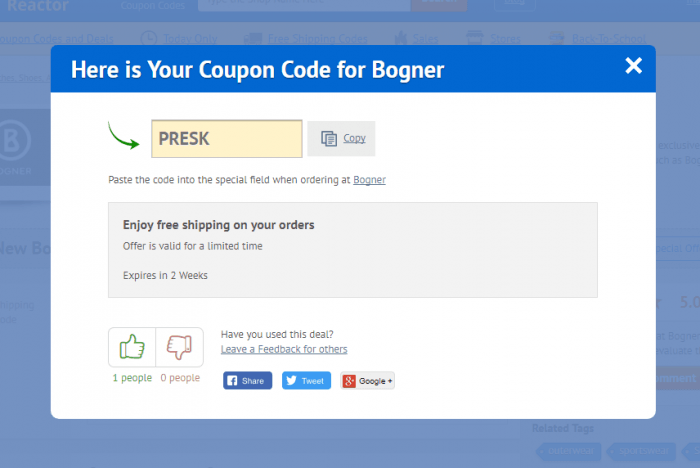 How to use a voucher code at Bogner