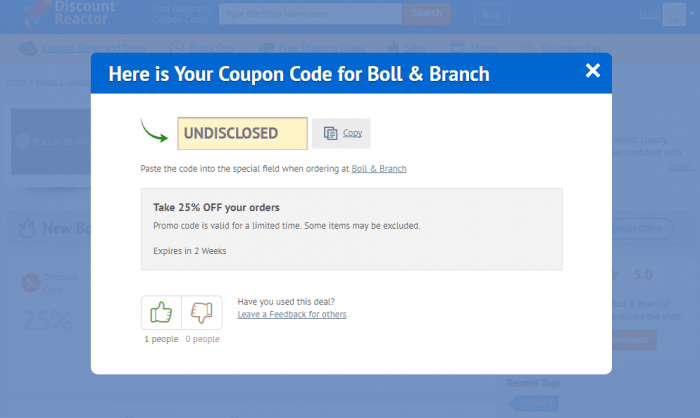 How to use a discount code at Boll & Branch