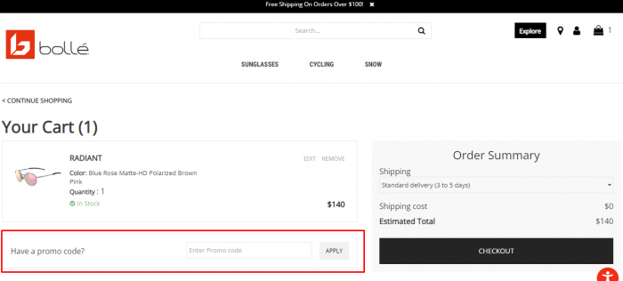 How to use Bolle promo code