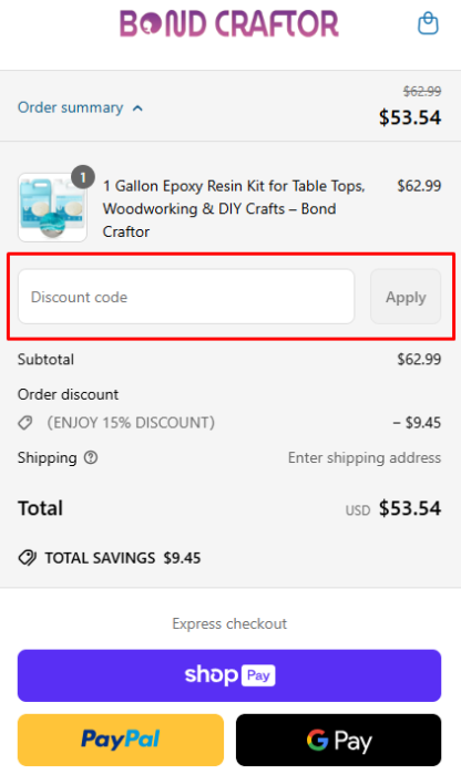 How to use Bond Craftor promo code