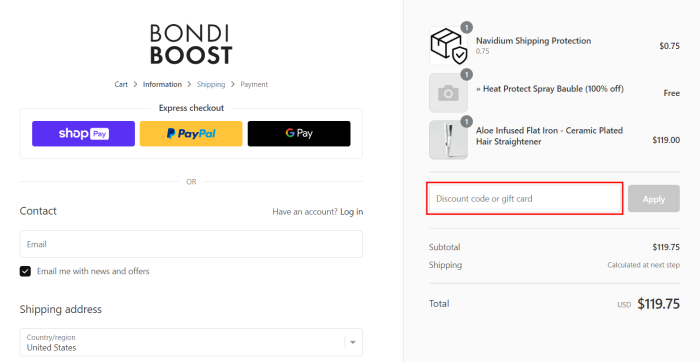 How to use BondiBoost promo code