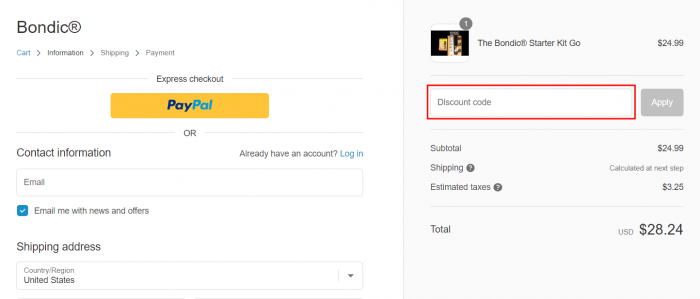 How to use Bondic promo code