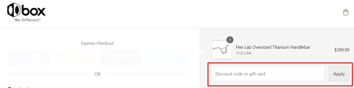 How to use Box Components promo code
