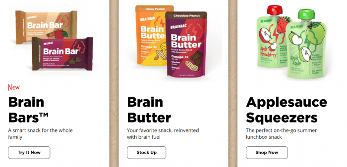 Brainiac range of products 