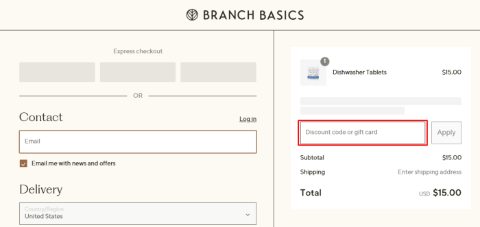 How to use Branch Basics promo code