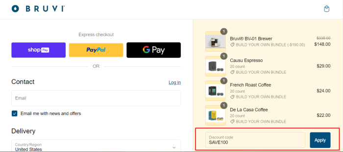 How to use Bruvi promo code