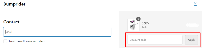 How to use Bumprider promo code