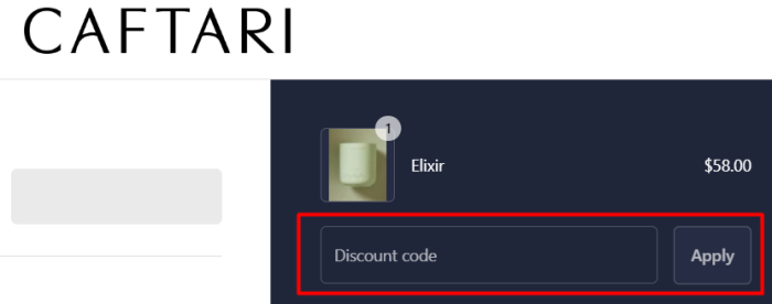 How to use Caftari promo code