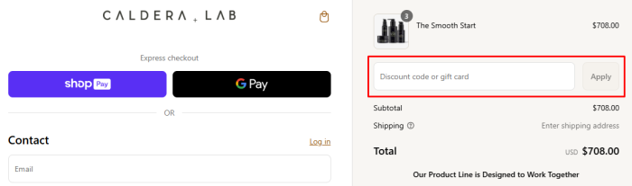 How to use Caldera + Lab promo code
