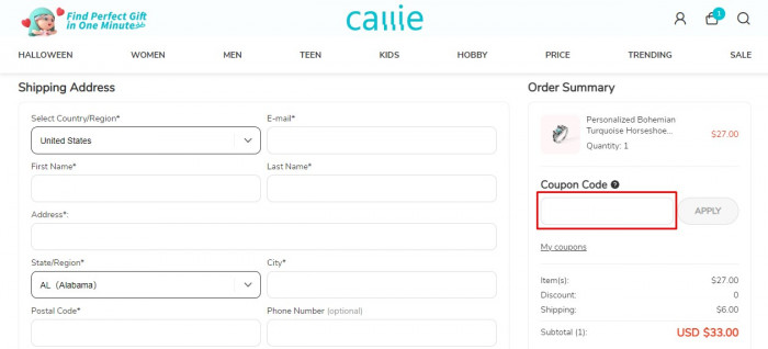 How to use CALLIE promo code