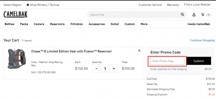 How to use CamelBak promo code