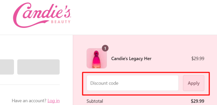 How to use Candie's Beauty promo code