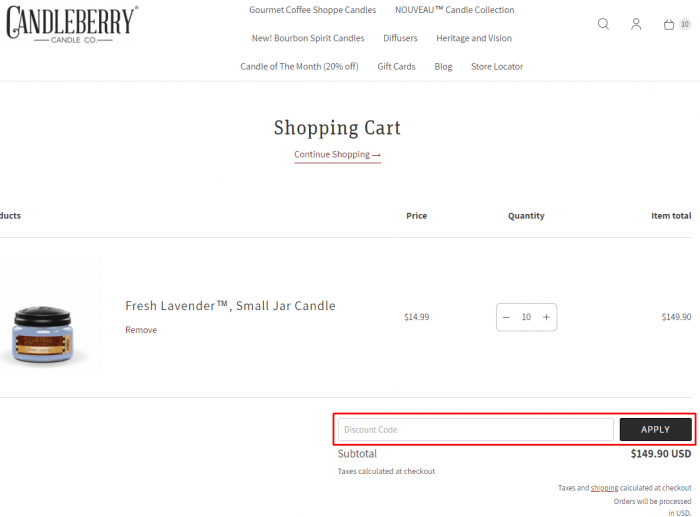 How to use Candleberry promo code