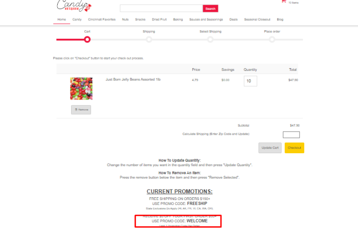 How to use Candy Retailer promo code