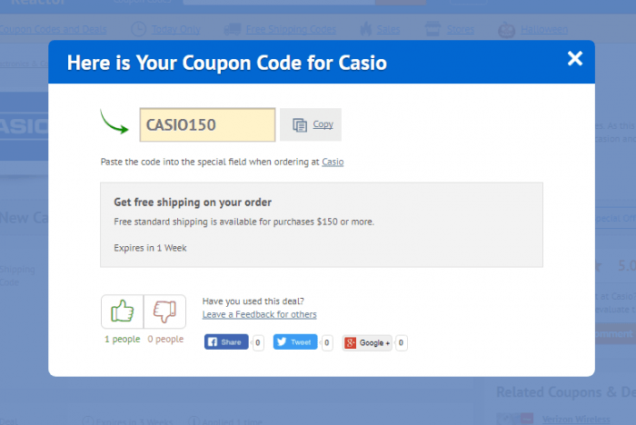 How to use a promotional code at Casio