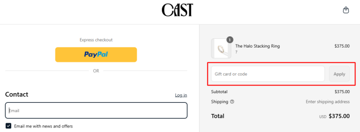 How to use Cast promo code