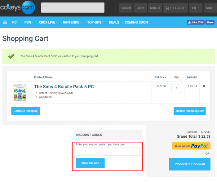 how to apply coupon at cdkeys