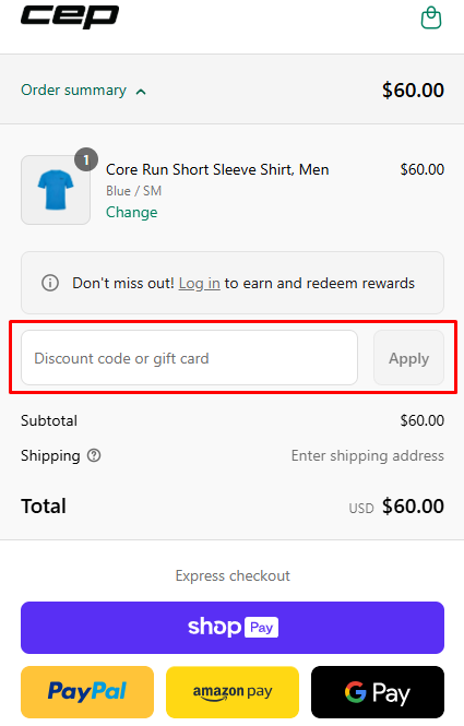 How to use CEP Running promo code