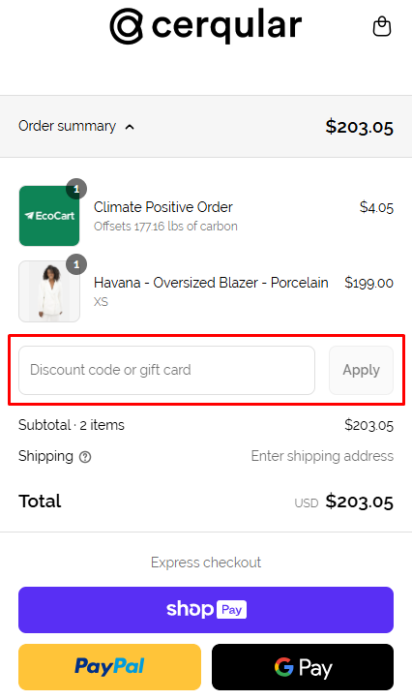How to use Cerqular promo code