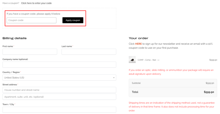 How to use C&H Precision promo code