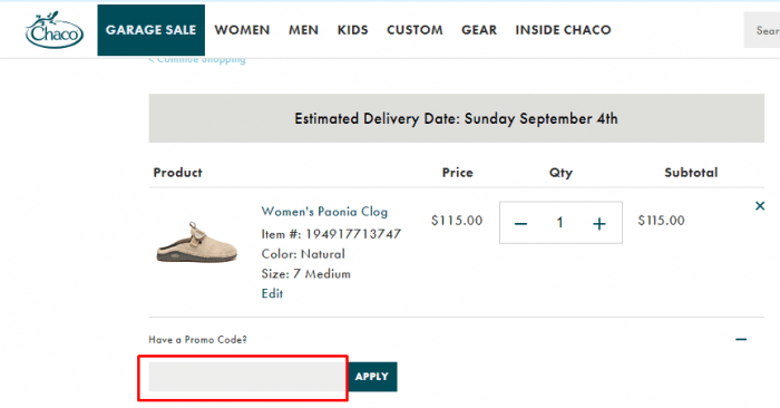 How to use Chaco promo code