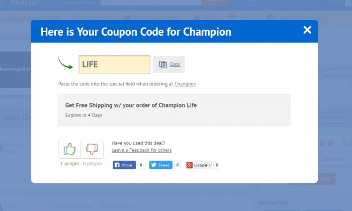 champion promo code