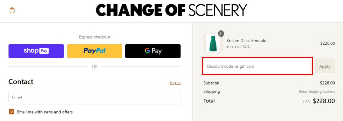 How to use Change of Scenery promo code