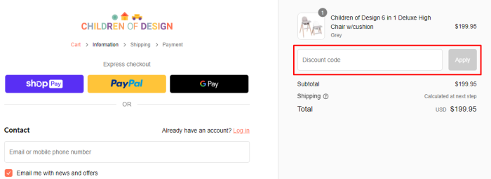 How to use Children of Design promo code