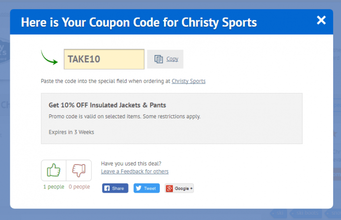 How to use a coupon code at Christy Sports 
