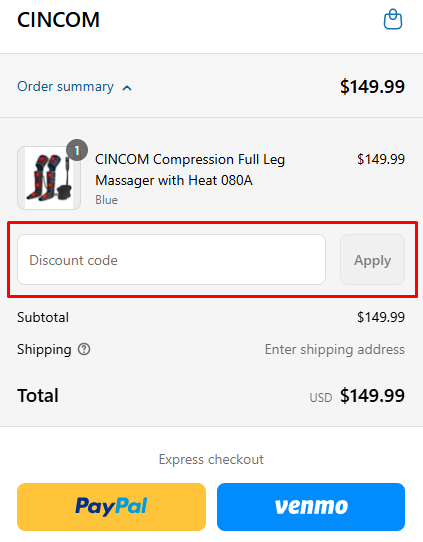 How to use CINCOM Shop promo code