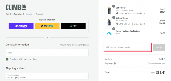 How to use ClimbOn promo code