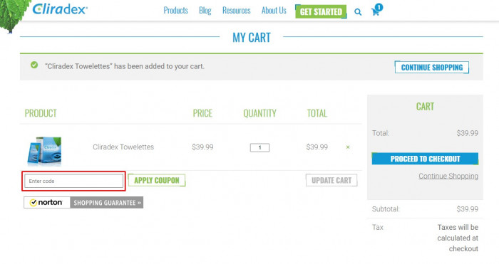 How to use Cliradex promo code