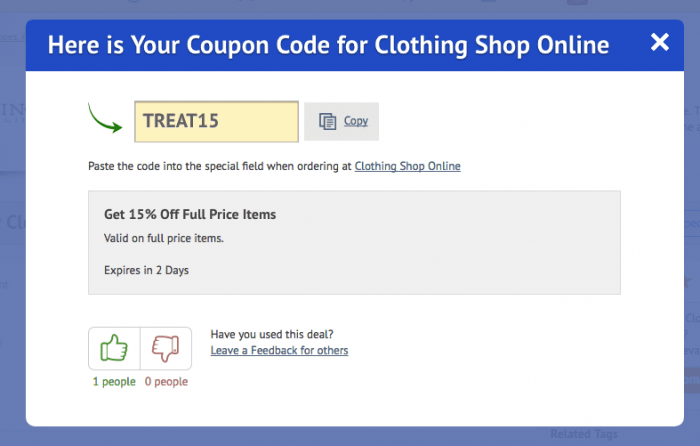 How to use a discount code at Clothing Shop Online