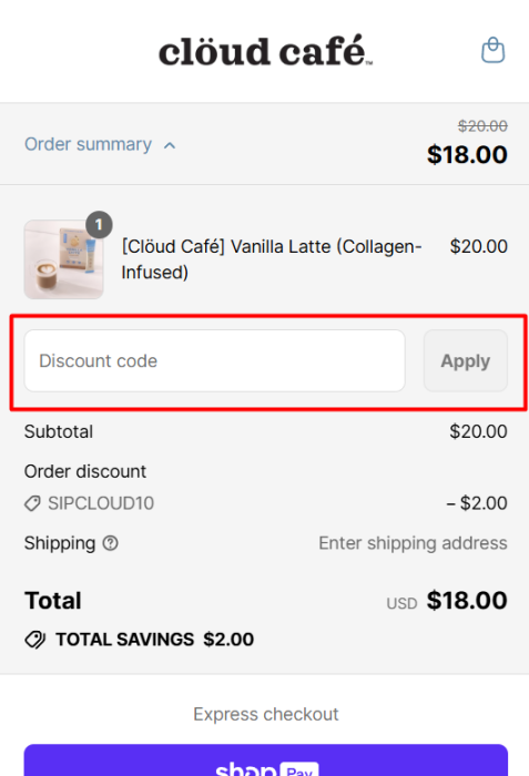 How to use Cloud Cafe promo code