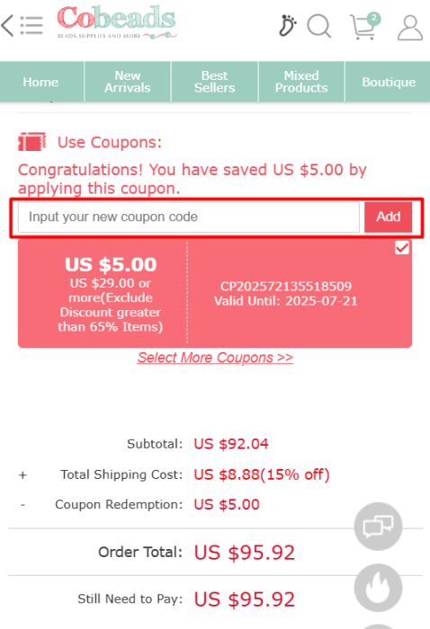 How to use Cobeads promo code