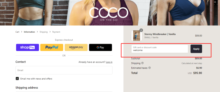 How to use COCO On The Go promo code