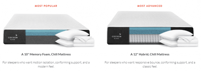 Cocoon by Sealy products 
