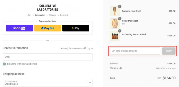 How to use Collective Laboratories promo code