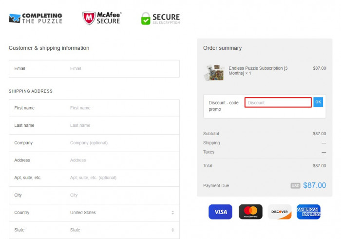 How to use Completing the Puzzle promo code